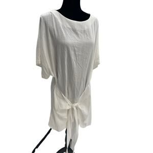 No Name White Shift Dress with Faux wrap front XXL